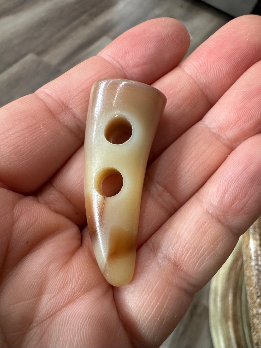Vintage 1950s Horn Imitation Plastic Coat Button bakelite